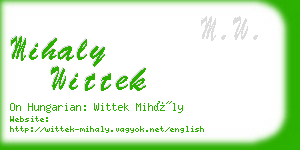 mihaly wittek business card